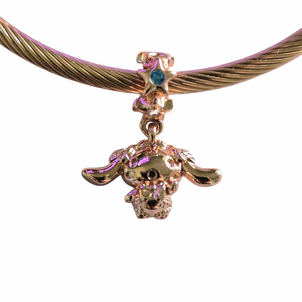 LINX DISCONTINUED Rose Gold Cinnamoroll Hello Kitty Dangle Bracelet Charm